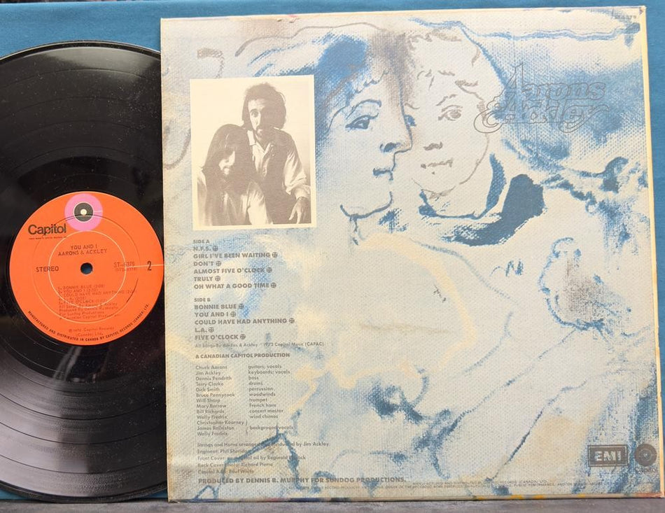 AARONS & ACKLEY YOU & I~ORIG 1972 CANADA PSYCH FOLK ROCK LP~HAND-PAINTED COVER?