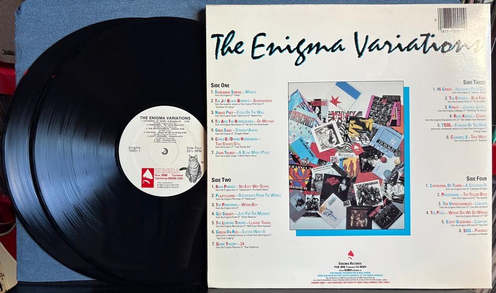 THE ENIGMA VARIATIONS~ORIG 1985 2-LP COMPILATION~TSOL~NAKED PREY~SCREAMIN SIRENS