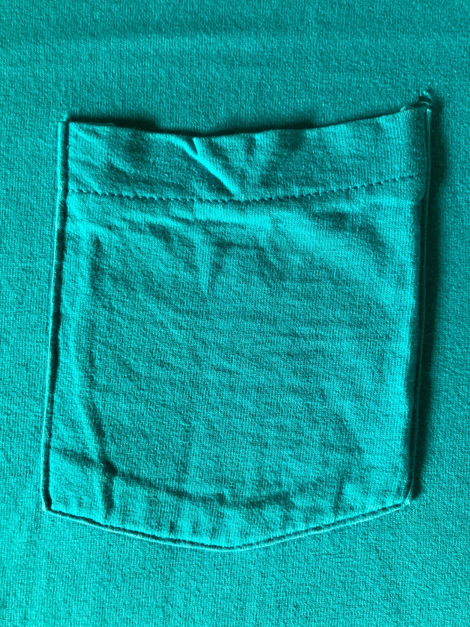 1980s VTG SINGLE-STITCH BVD POCKET T-SHIRT~XXL~AQUA~TURQUIOSE~EXC COND.~USA MADE