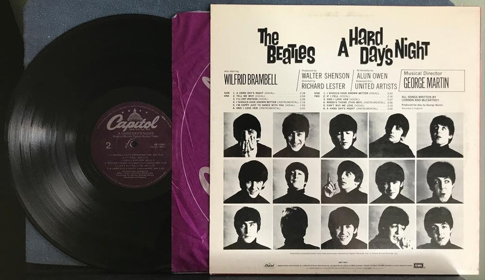 BEATLES A HARD DAY'S NIGHT~NM- 1980 PURPLE LBL QUIEX AUDIOPHILE~WEST COAST LP