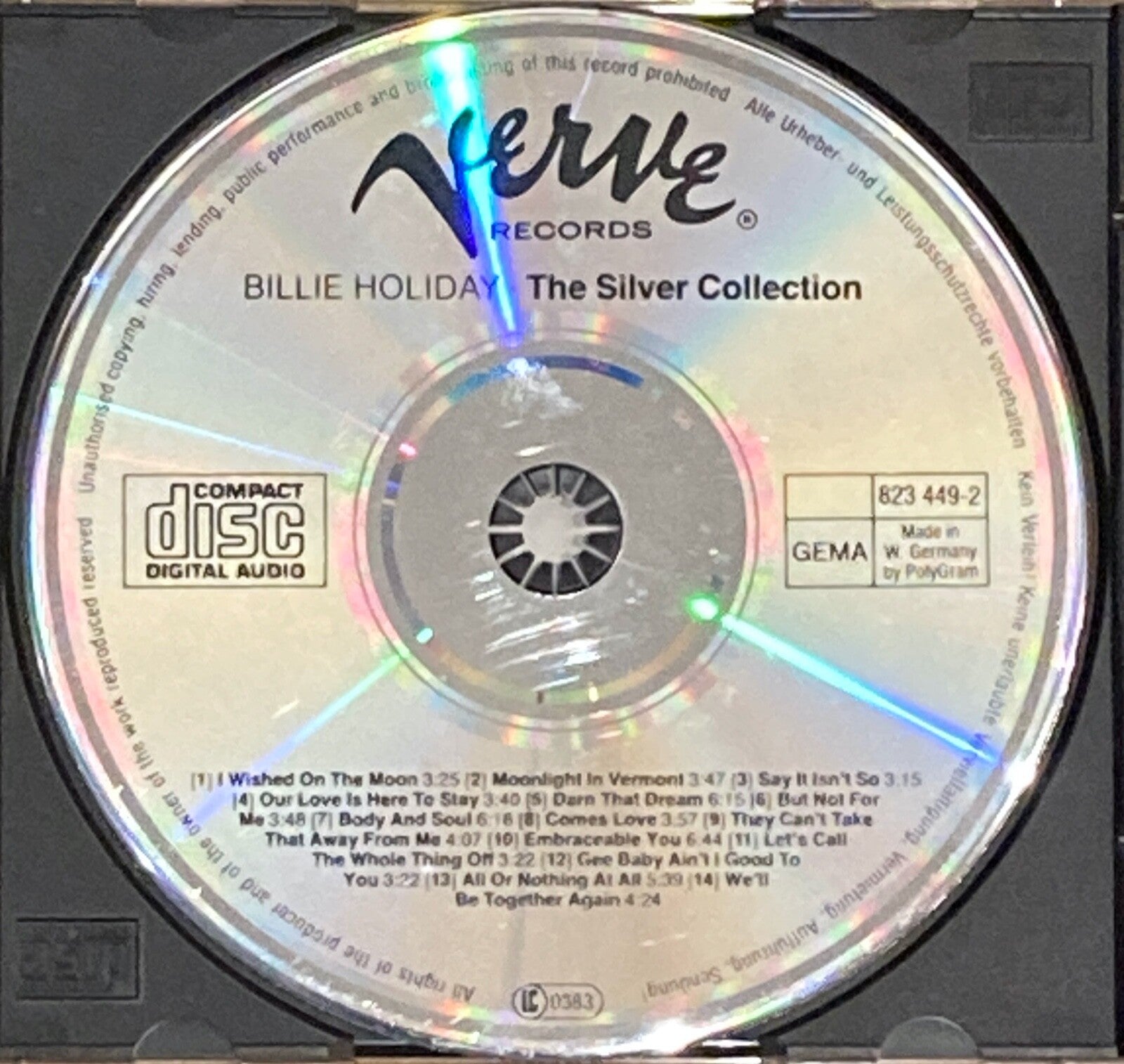 BILLIE HOLIDAY THE SILVER YEARS~ORIG 1984 VERVE WEST GERMAN CD~WEBSTER~KESSEL