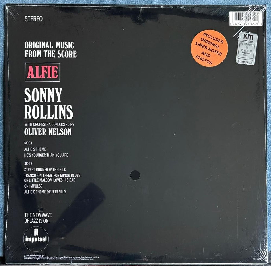 SONNY ROLLINS ORIGINAL MUSIC FROM THE SCORE ALFIE~SEALED 1988 AUDIOPHILE RE LP