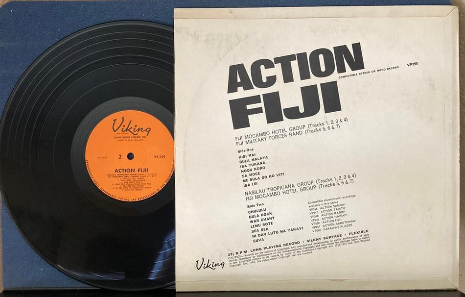 ACTION FIJI! New Zealand LP~VIKING VP250 PACIFIC POLYNESIAN MUSIC ACTION~NASILAU