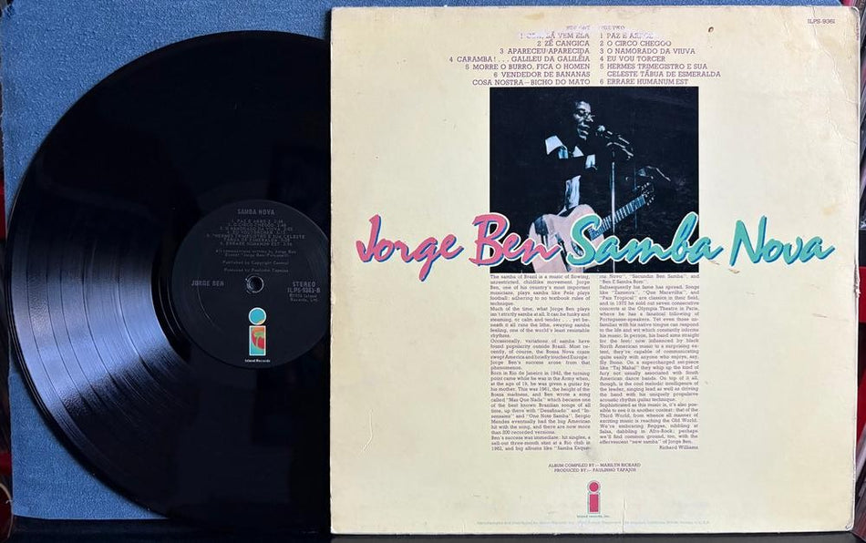JORGE BEN SAMBA NOVA~ORIG 1976 ISLAND RECORDS COMPILATION LP~LATIN~MPB~ILPS-9361