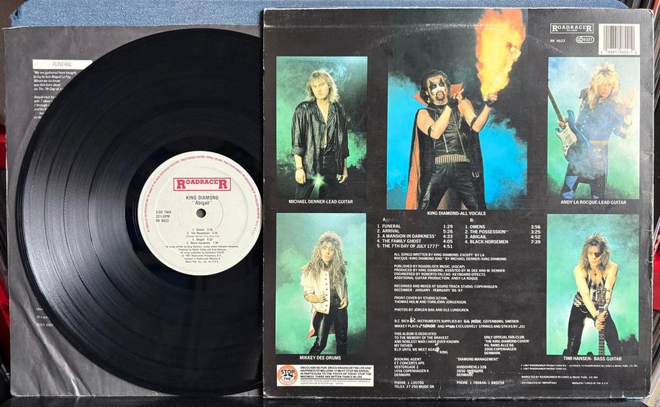 KING DIAMOND ABIGAIL~ORG 1987 ROADRACER RECORDS U.S. FIRST PRESS LP~INNER~METAL