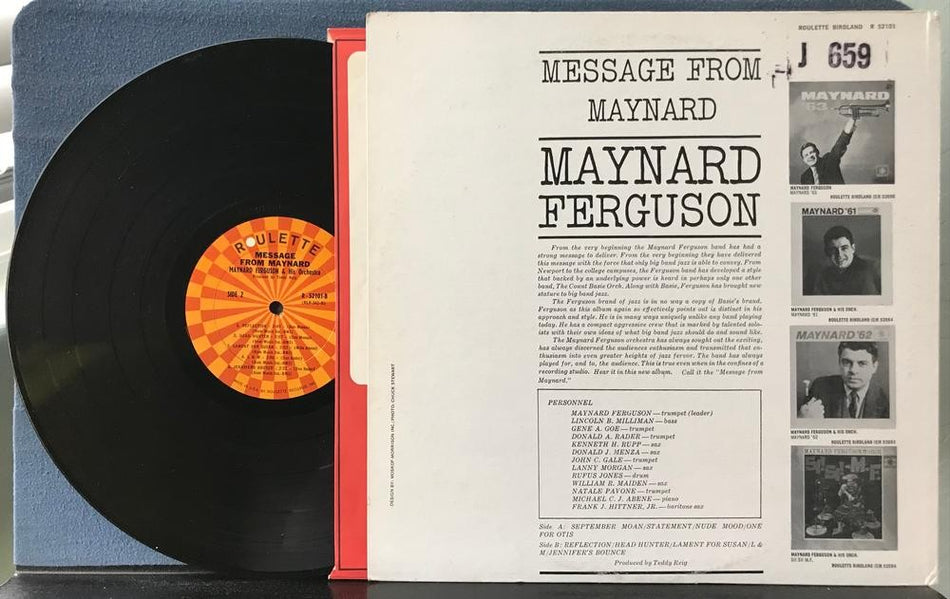 MESSAGE FROM MAYNARD FERGUSON~NM- 1963 ROULETTE MONO LP~LBL INNER~BIG BAND JAZZ