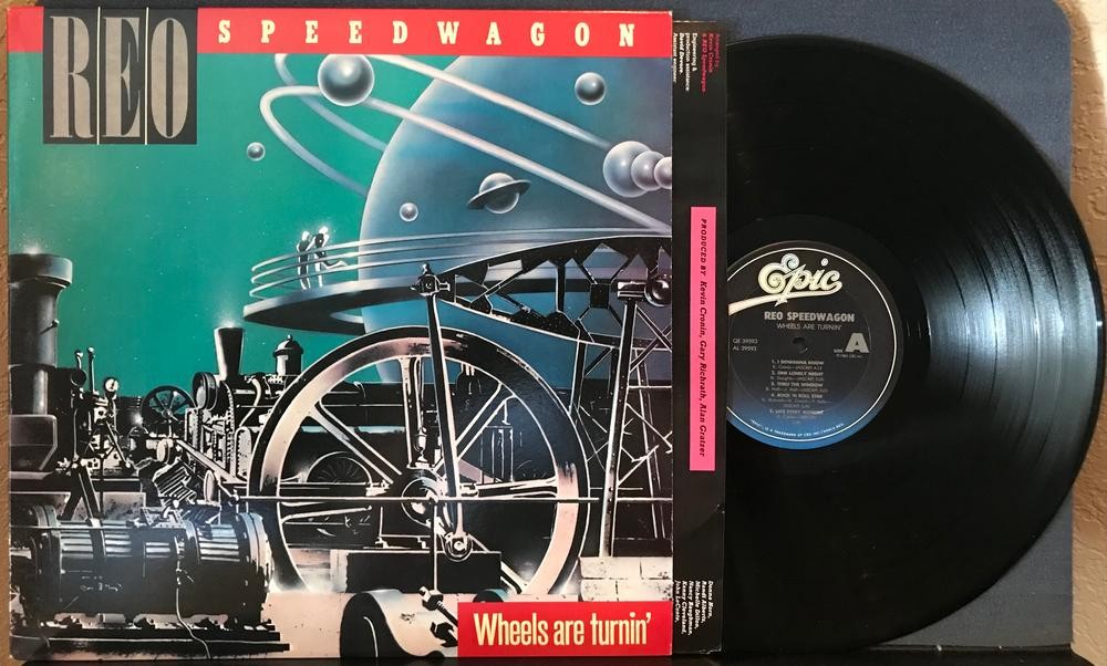 REO SPEEDWAGON WHEELS ARE TURNIN~ORG 1984 EPIC PITMAN FIRST PRESS LP w/INNER SLV