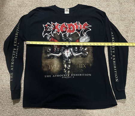 EXODUS CONCERT LONG SLEEVE T-SHIRT~2008 TOUR~THE ATROCITY EXHIBITION~BLACK~XL