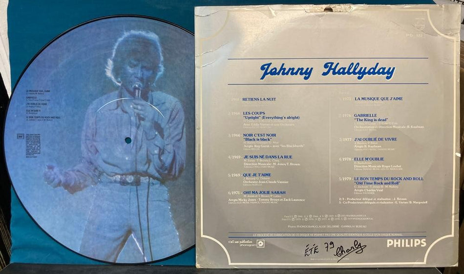 JOHNNY HALLYDAY JOHNNY 20 ANS~LTD #'d 1979 PHILIPS FRANCE PICTURE DISC COMP LP