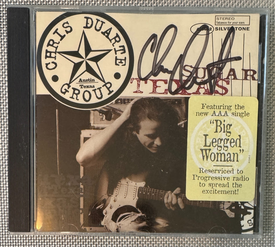 HAND SIGNED CD: CHRIS DUARTE GROUP TEXAS SUGAR w/HYPE STICKER~BIG LEGGED WOMAN