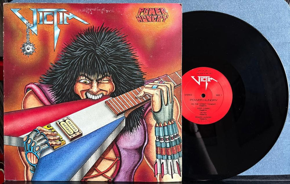 VICTIM POWER HUNGRY~RARE ORIG 1984 POP RECORDS PRIVATE LABEL LP~HEAVY METAL