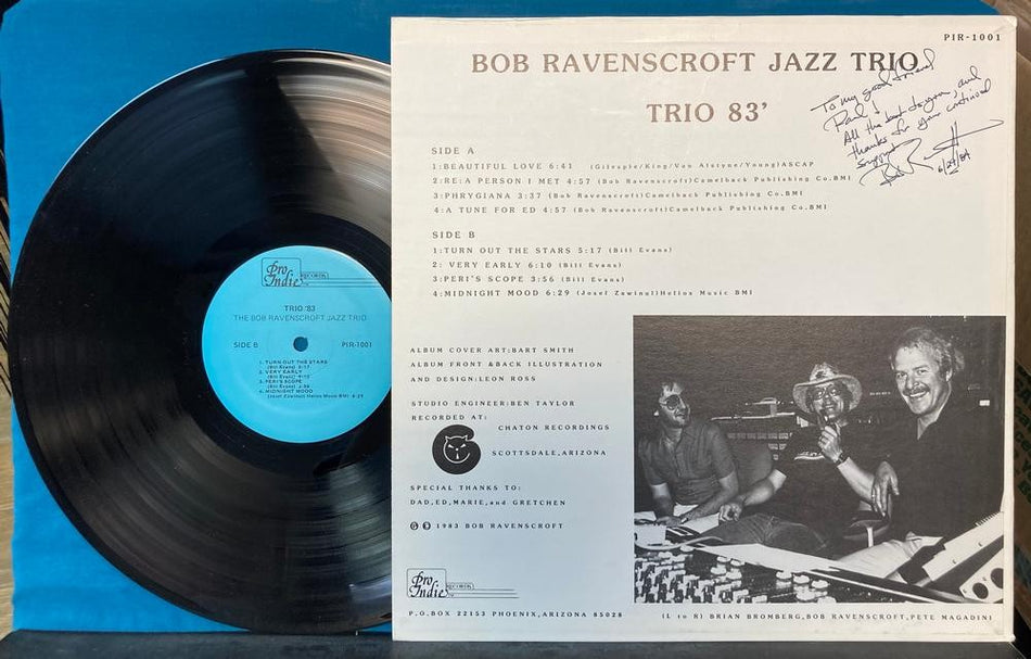 BOB RAVENSCROFT JAZZ TRIO~TRIO '83~SIGNED NM OG 1984 PRO INDIE LP~PIR-1001~MODAL