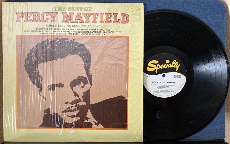 BEST OF PERCY MAYFIELD~NM- 1972 SPECIALTY RECORDS REISSUE LP w/SHRINK~HITS COMP.