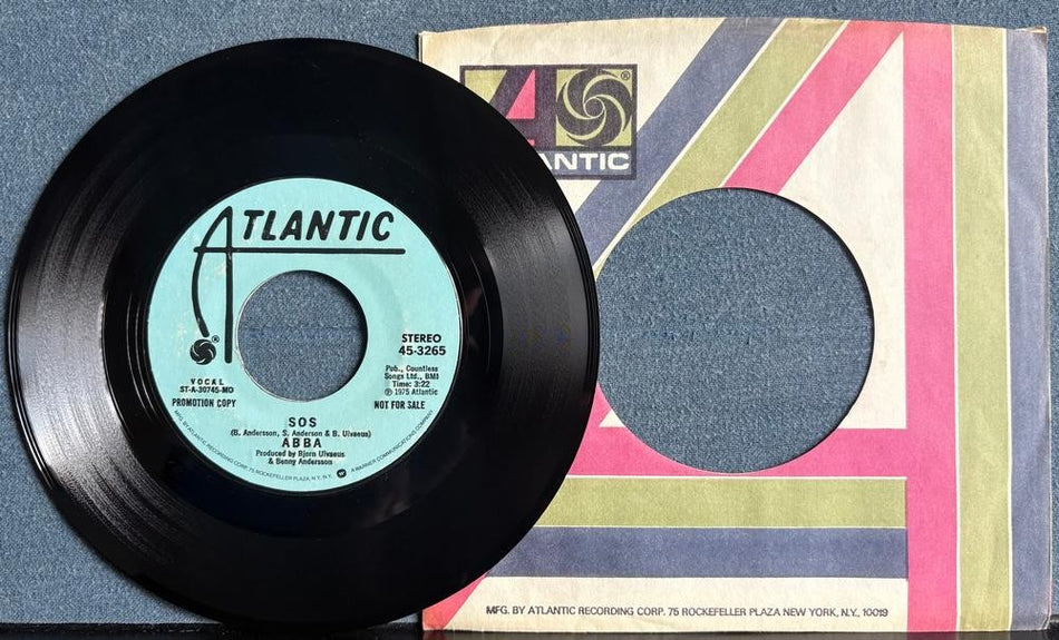 ABBA SOS~NM ORG 1975 MONO/STEREO PROMO 7-INCH 45 w/ATLANTIC SLEEVE~DISCO~45-3265