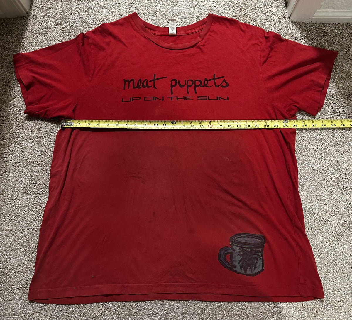 MEAT PUPPETS BAND T-SHIRT~UP ON THE SUN~ORIGINAL~RED~2XL~CANVAS~RARE~VINTAGE