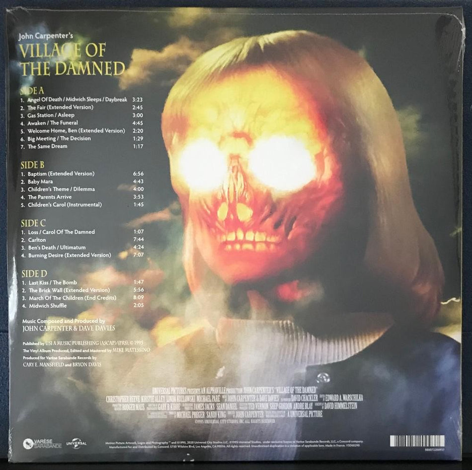VILLAGE OF THE DAMNED OST SOUNDTRACK~SEALED RSD 2021 ORANGE MARBLE 2LP~CARPENTER