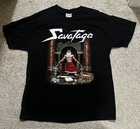 SAVATAGE CONCERT T-SHIRT~MADNESS REIGNS~SUMMER 2001 TOUR~LARGE~LG~BLACK~EXC COND