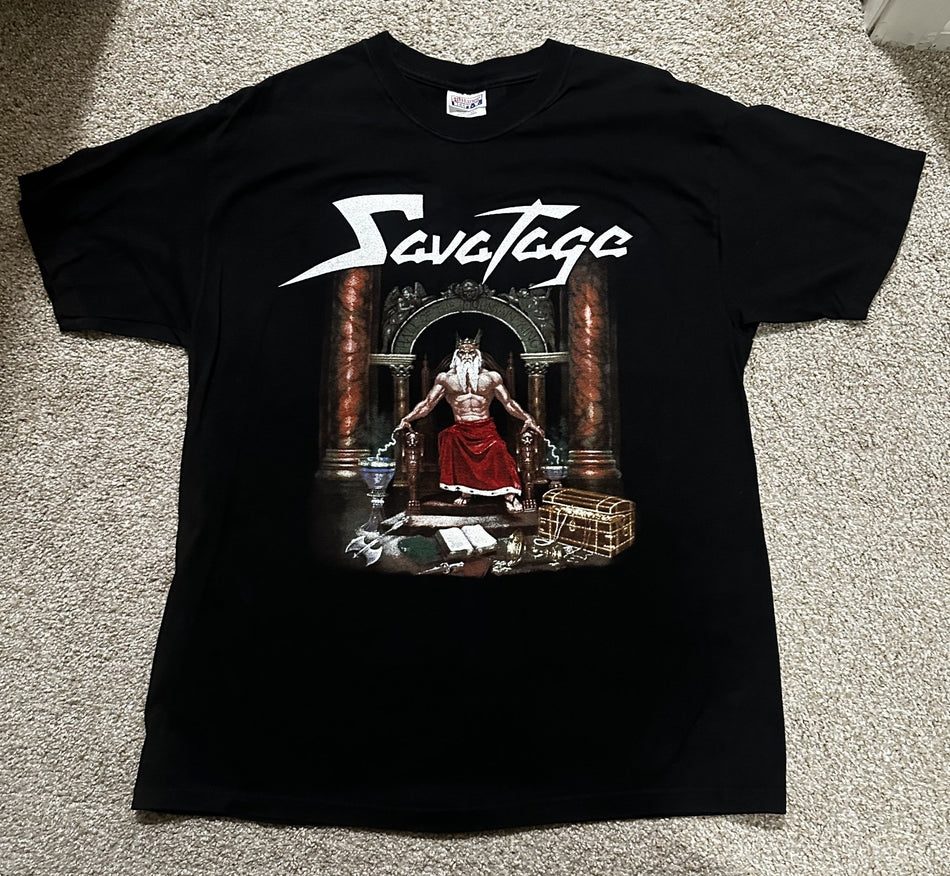 SAVATAGE CONCERT T-SHIRT~MADNESS REIGNS~SUMMER 2001 TOUR~LARGE~LG~BLACK~EXC COND
