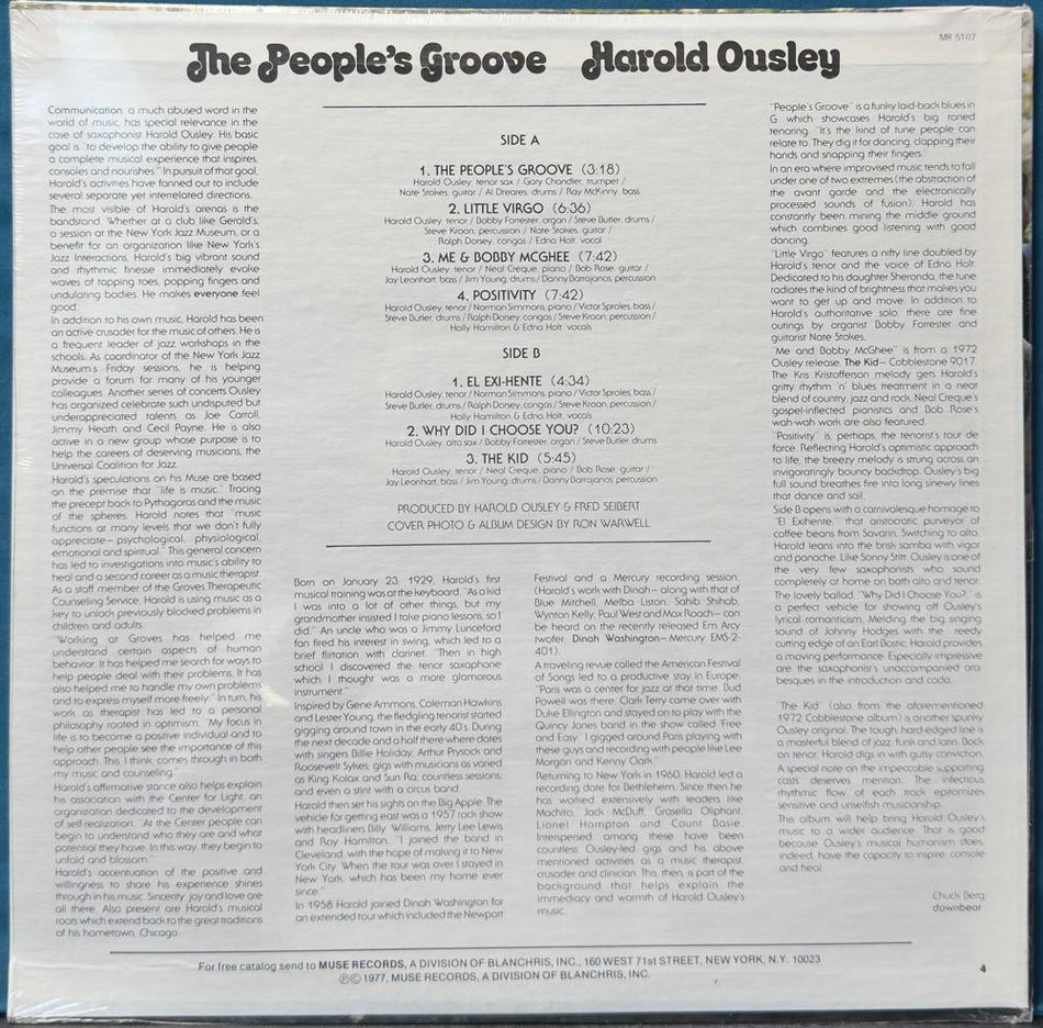 HAROLD OUSLEY THE PEOPLE'S GROOVE~SEALED ORIG 1977 SOUL-JAZZ FREE JAZZ LP
