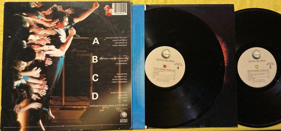 PETER GABRIEL PLAYS LIVE~ORIG 1983 GEFFEN JACKSONVILLE FIRST PRESS 2LP w/INNERS
