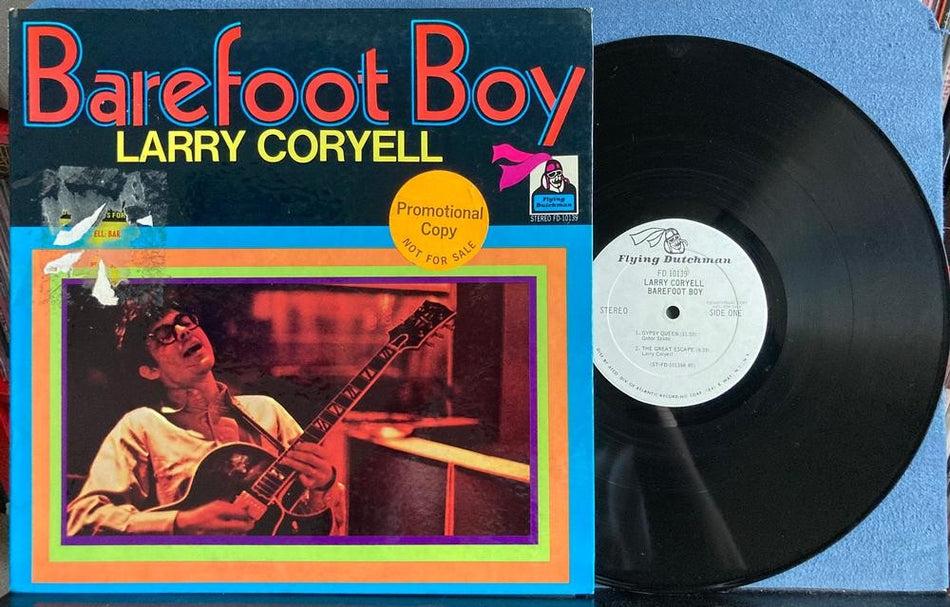 LARRY CORYELL BAREFOOT BOY~1971 FLYING DUTCHMAN WHITE LABEL PROMO LP~JAZZ FUSION