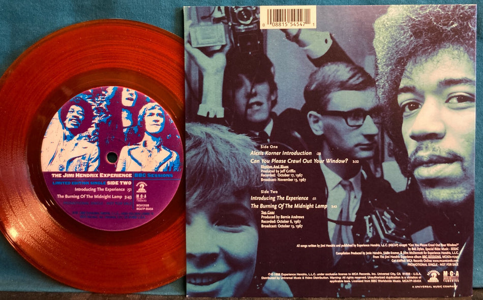 JIMI HENDRIX CAN YOU PLEASE CRAWL OUT... LE RED VINYL PICTURE SLEEVE 45~UNPLAYED