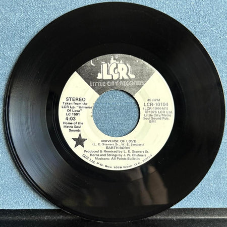 EARTH BORN UNIVERSE OF LOVE~'76 LCR MONO/STEREO WHITE LABEL PROMO 7-INCH 45~FUNK