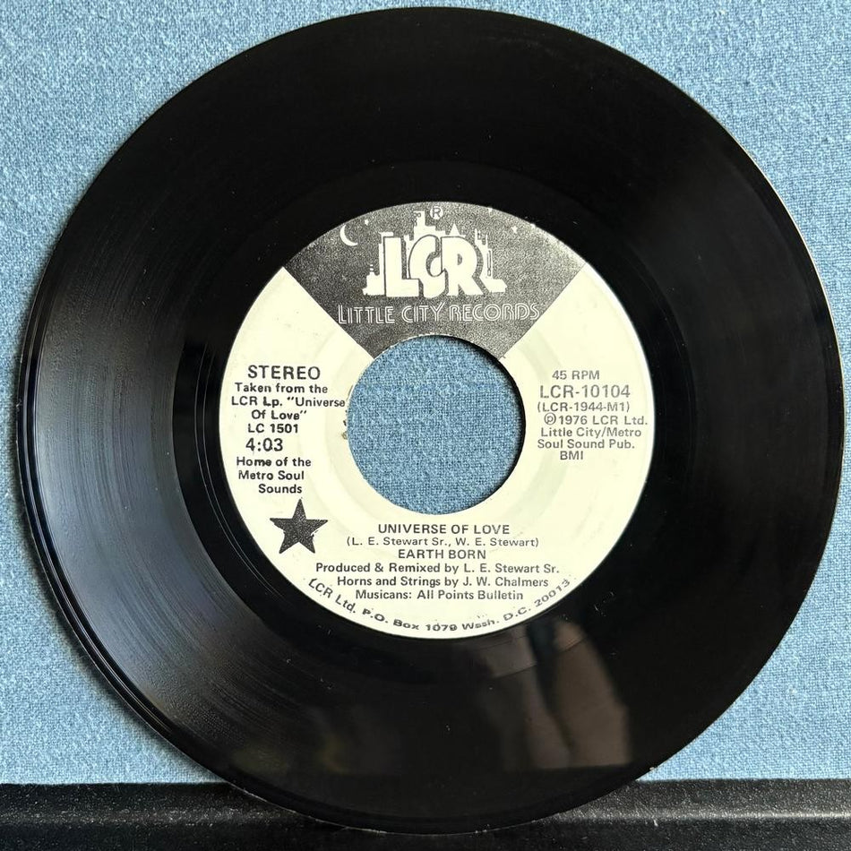 EARTH BORN UNIVERSE OF LOVE~'76 LCR MONO/STEREO WHITE LABEL PROMO 7-INCH 45~FUNK