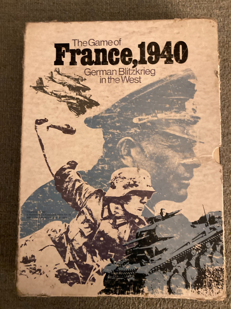 ORIG 1972 FRANCE, 1940 AVALON HILL BOARD GAME 840 APPEARS COMPLETE~GERMAN BLITZ
