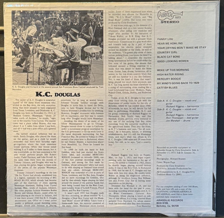 K.C. DOUGLAS THE COUNTRY BOY~SEALED 1974 ARHOOLIE LP~OAKLAND BLUES~FOLK BLUES
