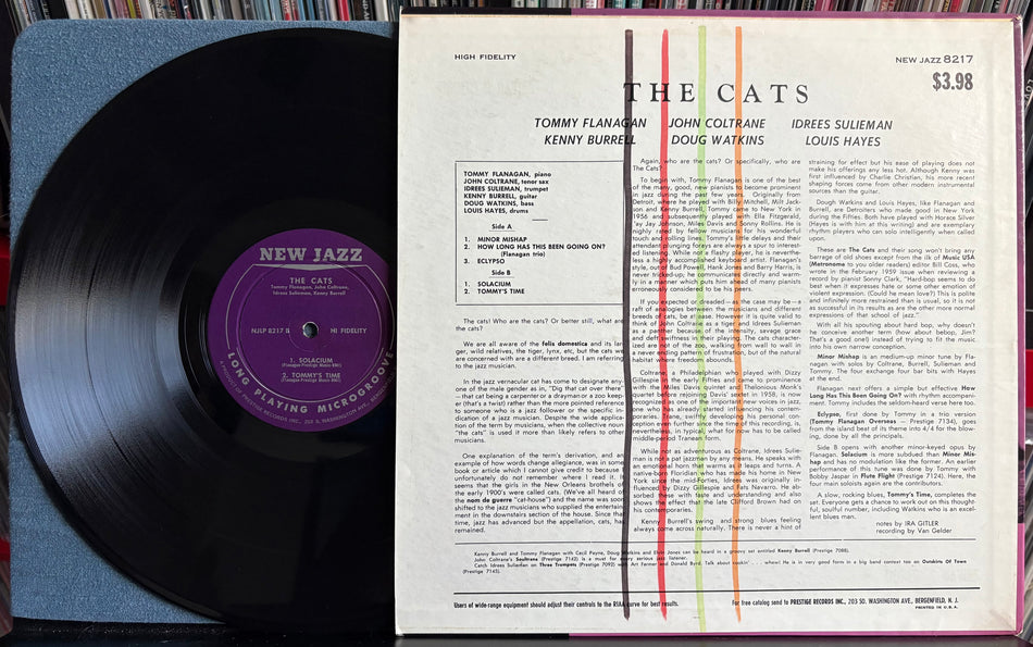 THE CATS-FLANAGAN-COLTRANE-BURRELL-SULIEMAN-RARE MONO NEW JAZZ 1st PRESS LP