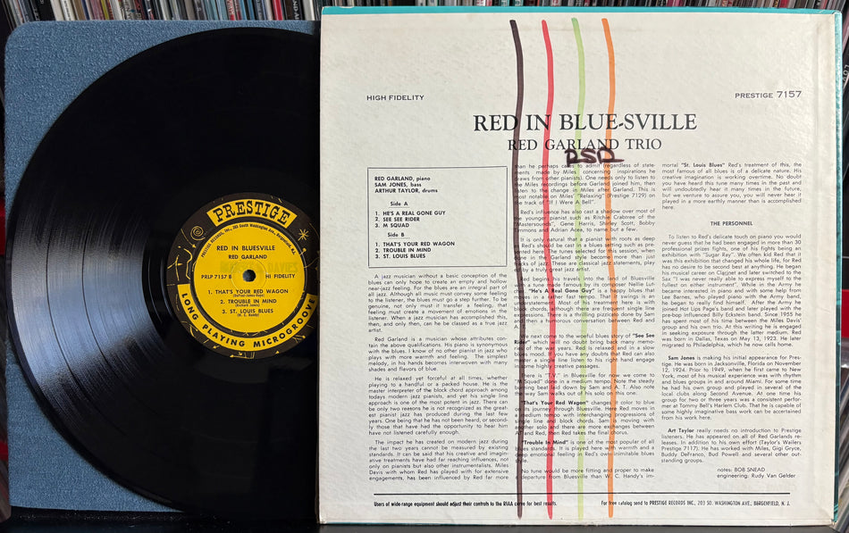 RED GARLAND RED IN BLUESVILLE-RARE 1959 PRESTIGE MONO DEEP GROOVE FIRST PRESS LP