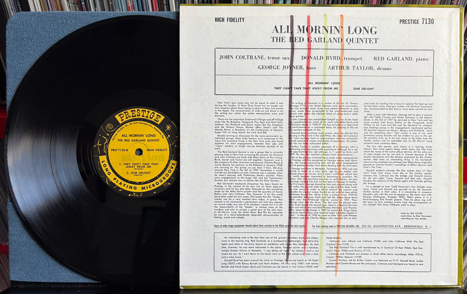RED GARLAND QUINTET ALL MORNIN' LONG-RARE SVG+ 1958 MONO PRESTIGE RE LP-COLTRANE-BYRD