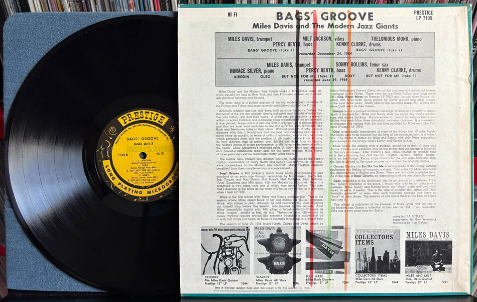 MILES DAVIS BAGS' GROOVE-OG 1957 PRESTIGE MONO DEEP GROOVE 1st PRESS LP-RVG-BOP