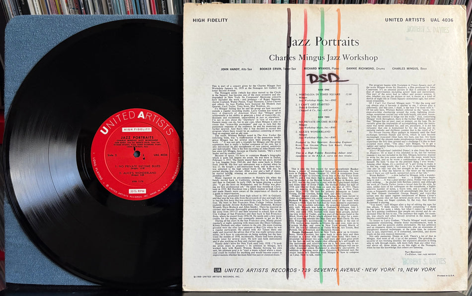 CHARLES MINGUS JAZZ PORTRAITS-NM- OG 1959 UNITED ARTISTS MONO DEEP GROOVE 1st PRESS LP