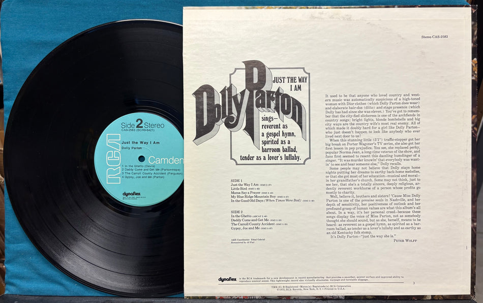 DOLLY PARTON JUST THE WAY I AM-NM- ORIG 1972 RCA CAMDEN LP-COUNTRY-VINYL
