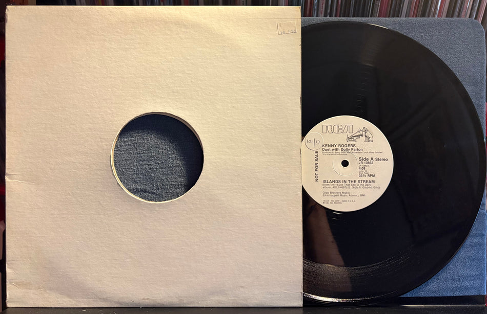 KENNY ROGERS DUET WITH DOLLY PARTON-ISLANDS IN THE STREAM~NM- 1983 RCA WHITE LABEL PROMO SINGLE LP-COUNTRY