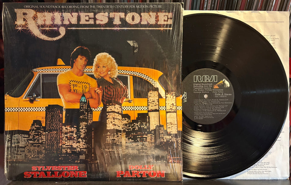 RHINESTONE OST SOUNDTRACK-NM- 1984 RCA LP w/SHRINK-INNER-DOLLY PARTON-STALLONE