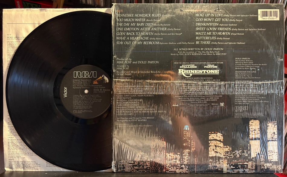 RHINESTONE OST SOUNDTRACK-NM- 1984 RCA LP w/SHRINK-INNER-DOLLY PARTON-STALLONE