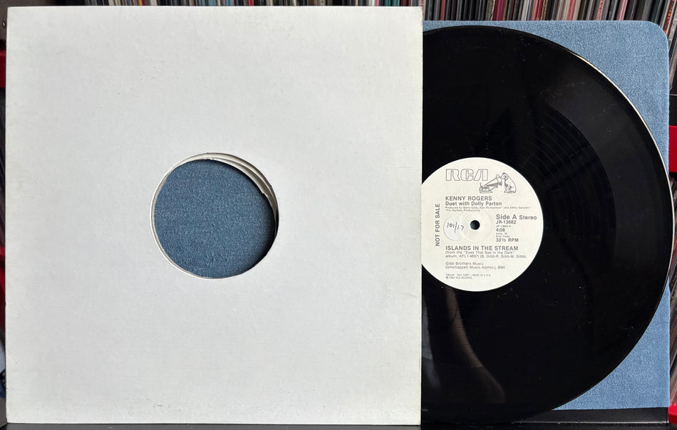 KENNY ROGERS DUET WITH DOLLY PARTON-ISLANDS IN THE STREAM-VG++ 1983 RCA WHITE LABEL PROMO SINGLE LP-COUNTRY