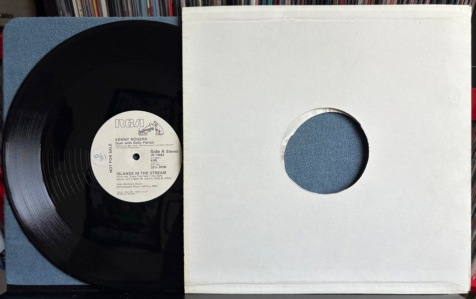 KENNY ROGERS DUET WITH DOLLY PARTON-ISLANDS IN THE STREAM-VG++ 1983 RCA WHITE LABEL PROMO SINGLE LP-COUNTRY