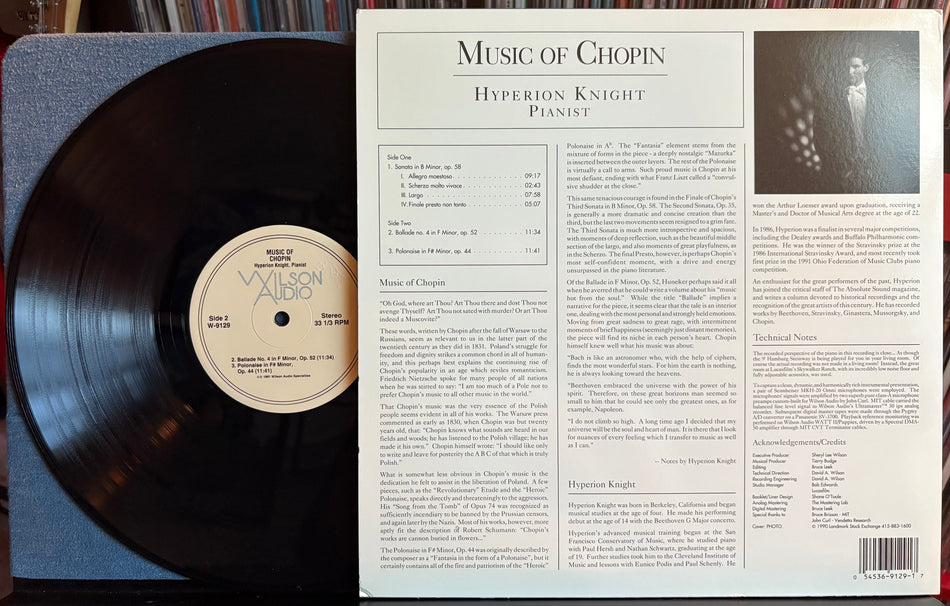 MUSIC OF CHOPIN-HYPERION KNIGHT PIANIST-NM- 1991 WILSON AUDIOPHILE LP-ROMANTIC