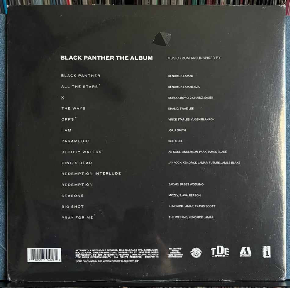 BLACK PANTHER THE ALBUM-MUSIC FROM AND INSPIRED BY-SEALED ORIG 2018 2-LP-SOUNDTRACK