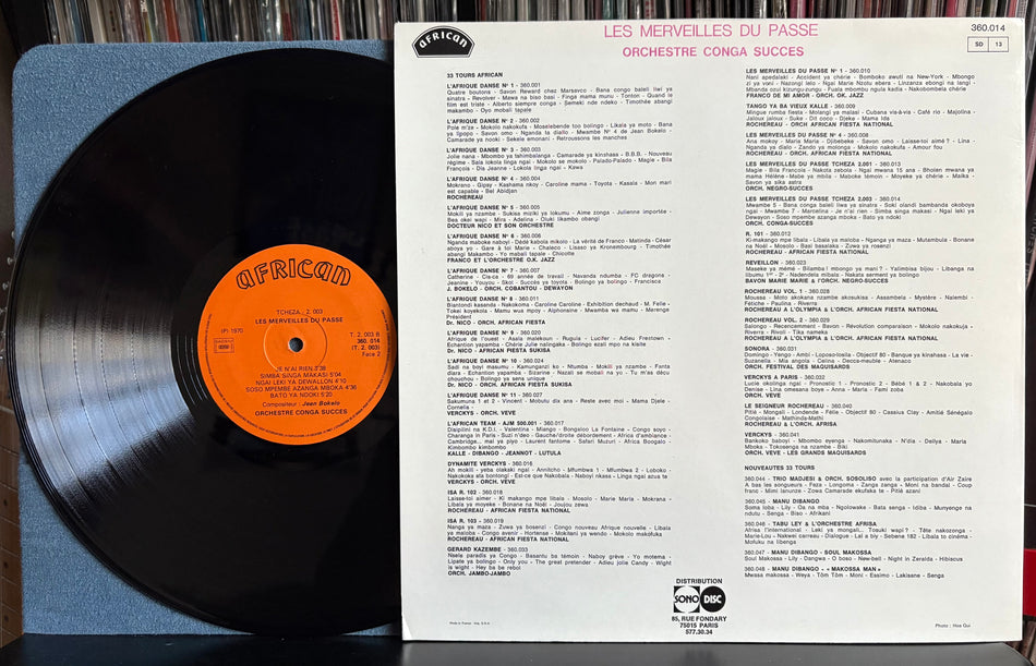 ORCHESTRE CONGA SUCCÈS-LES MERVEILLES DU PASSÉ-L'AFRIQUE DANSE FRANCE COMP LP-RUMBA-AFRICAN