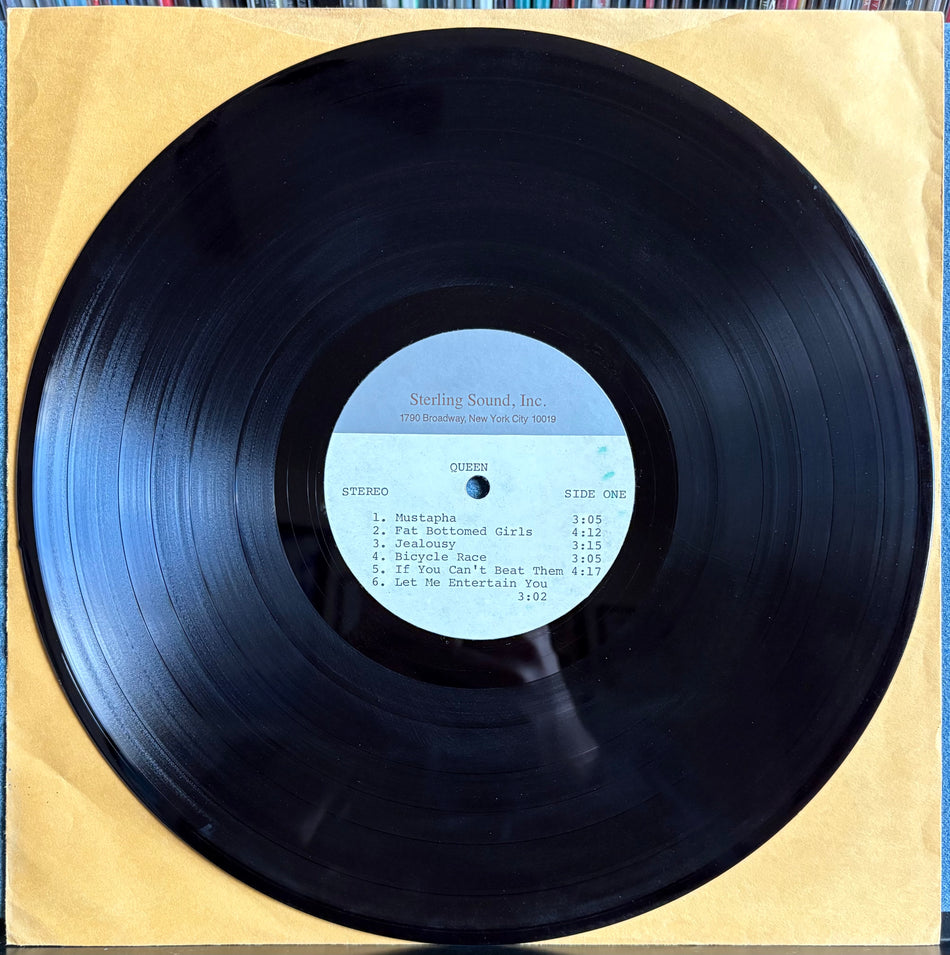 QUEEN JAZZ-VERY RARE ORIGINAL 1978 STERLING SOUND METAL ACETATE LP-LACQUER
