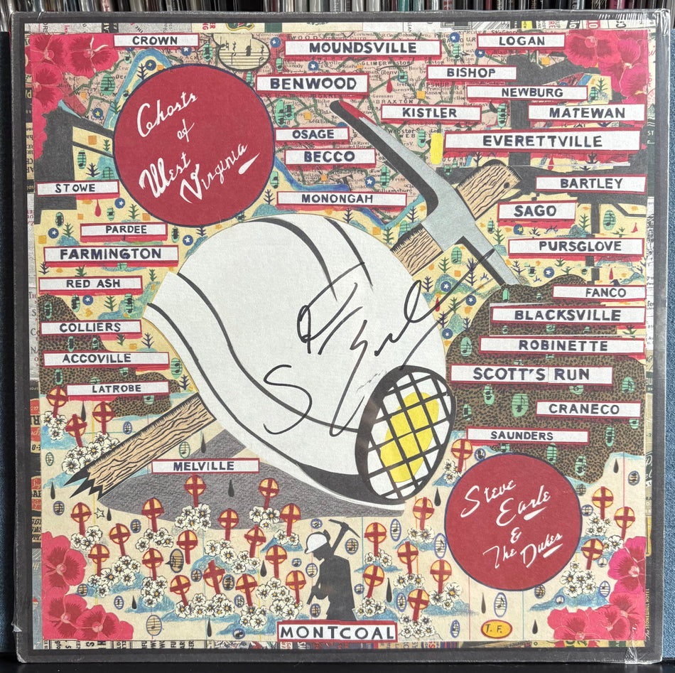 STEVE EARLE AND THE DUKES GHOST OF WEST VIRGINIA-SIGNED! SEALED BLACK SMOKE VINYL LP LMTD /500
