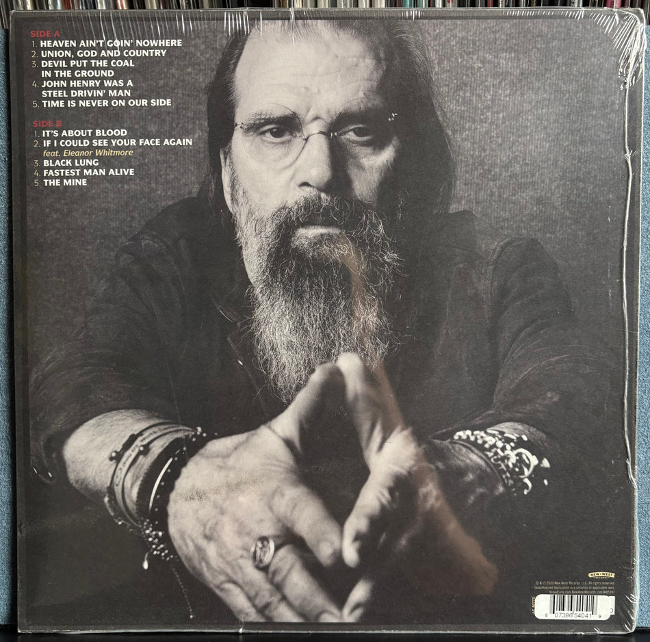 STEVE EARLE AND THE DUKES GHOST OF WEST VIRGINIA-SIGNED! SEALED BLACK SMOKE VINYL LP LMTD /500
