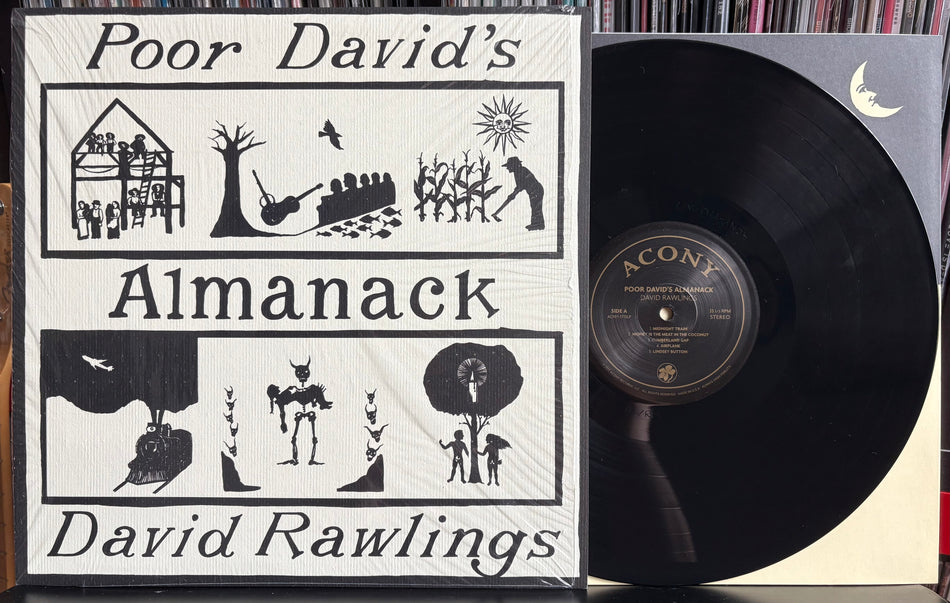 DAVID RAWLINGS POOR DAVID'S ALMANACK-ORIG 2017 ACONY RECORDS LP w/SHRINK-INNER SLV-FOLK