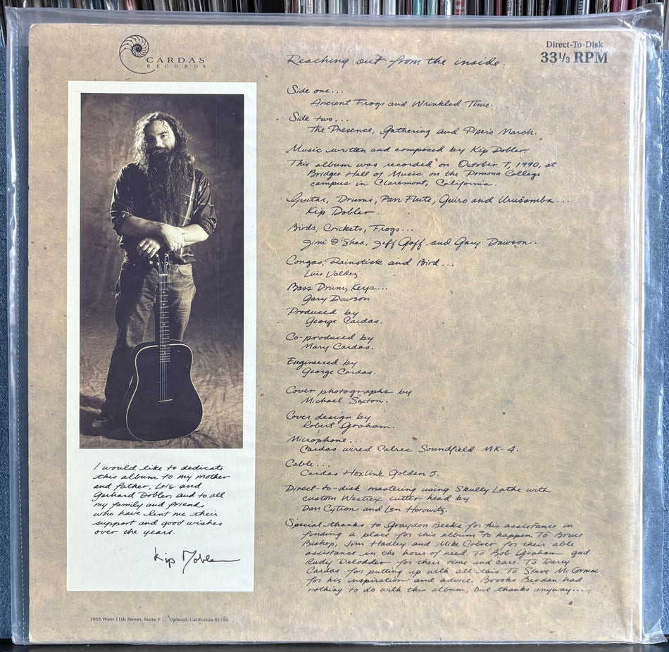 KIP DOBLER REACHING OUT FROM THE INSIDE-SEALED ORIG 1990 CARDAS DIRECT-TO-DISK LP-D2D-FOLK-ACOUSTIC
