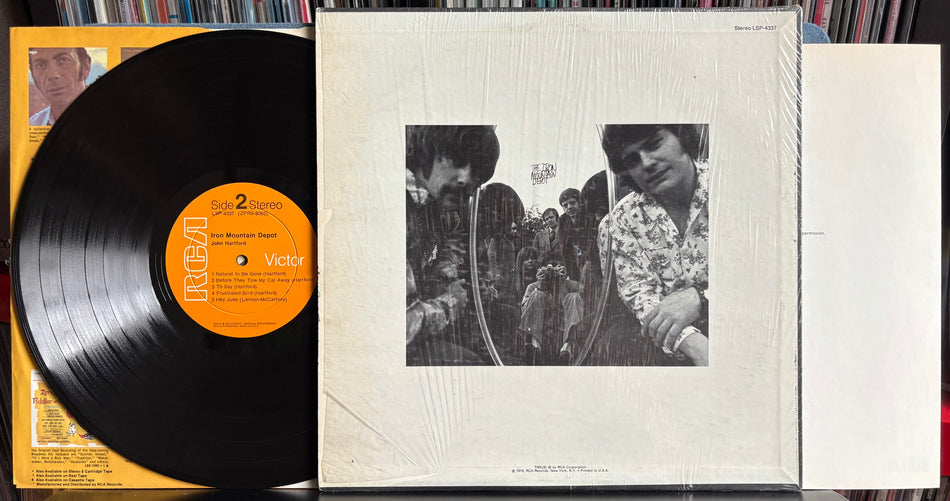 JOHN HARTFORD IRON MOUNTAIN DEPOT-1970 RCA HOLLYWOOD 1st PRESS LP-PROMO-SHRINK-INSERT-BLUEGRASS